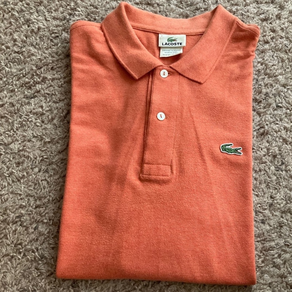 Lacoste Heather Tangerine Men’s Polo Size  7